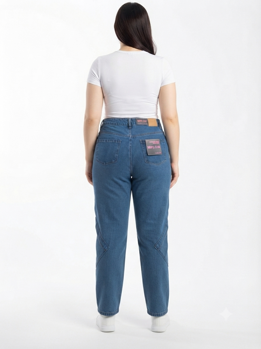 Pantalón dama mezclilla cargo de pierna recta