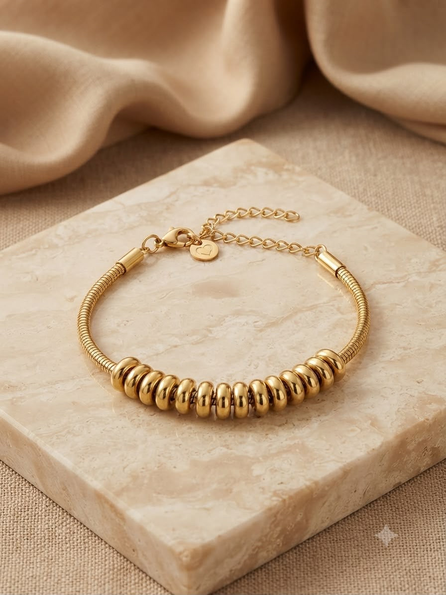 Pulsera Dama dorada diseño espiral