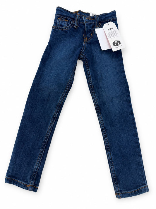 Pantalón niño mezclilla azul oscuro de corte recto