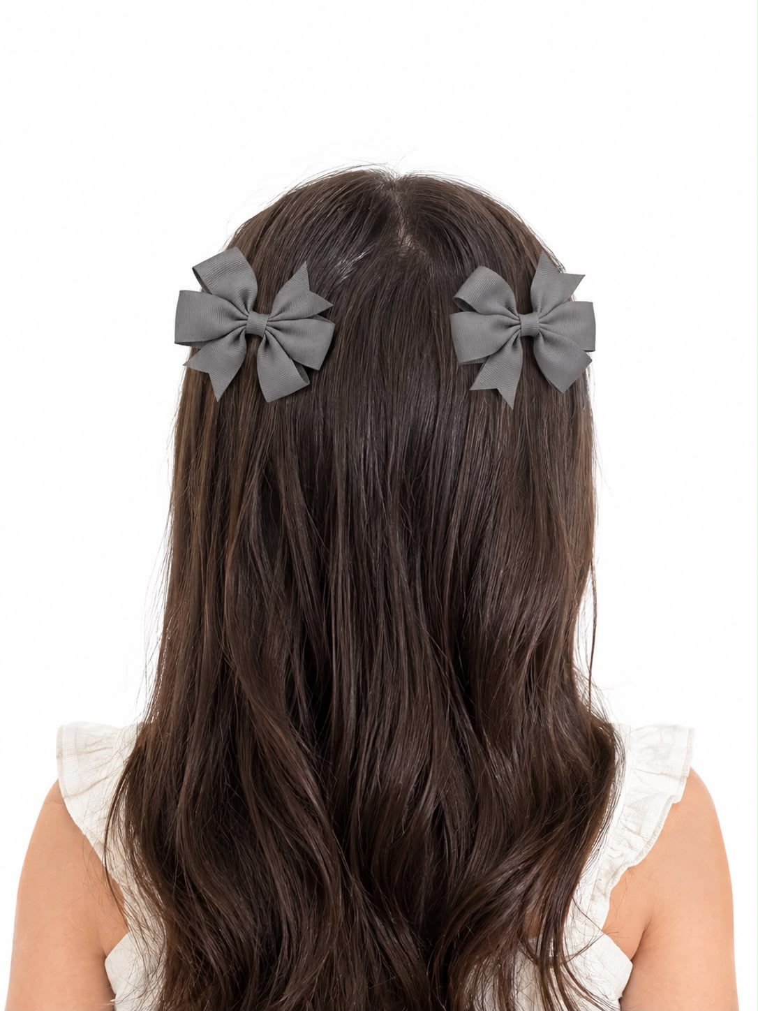 Moño par niña gris de capas