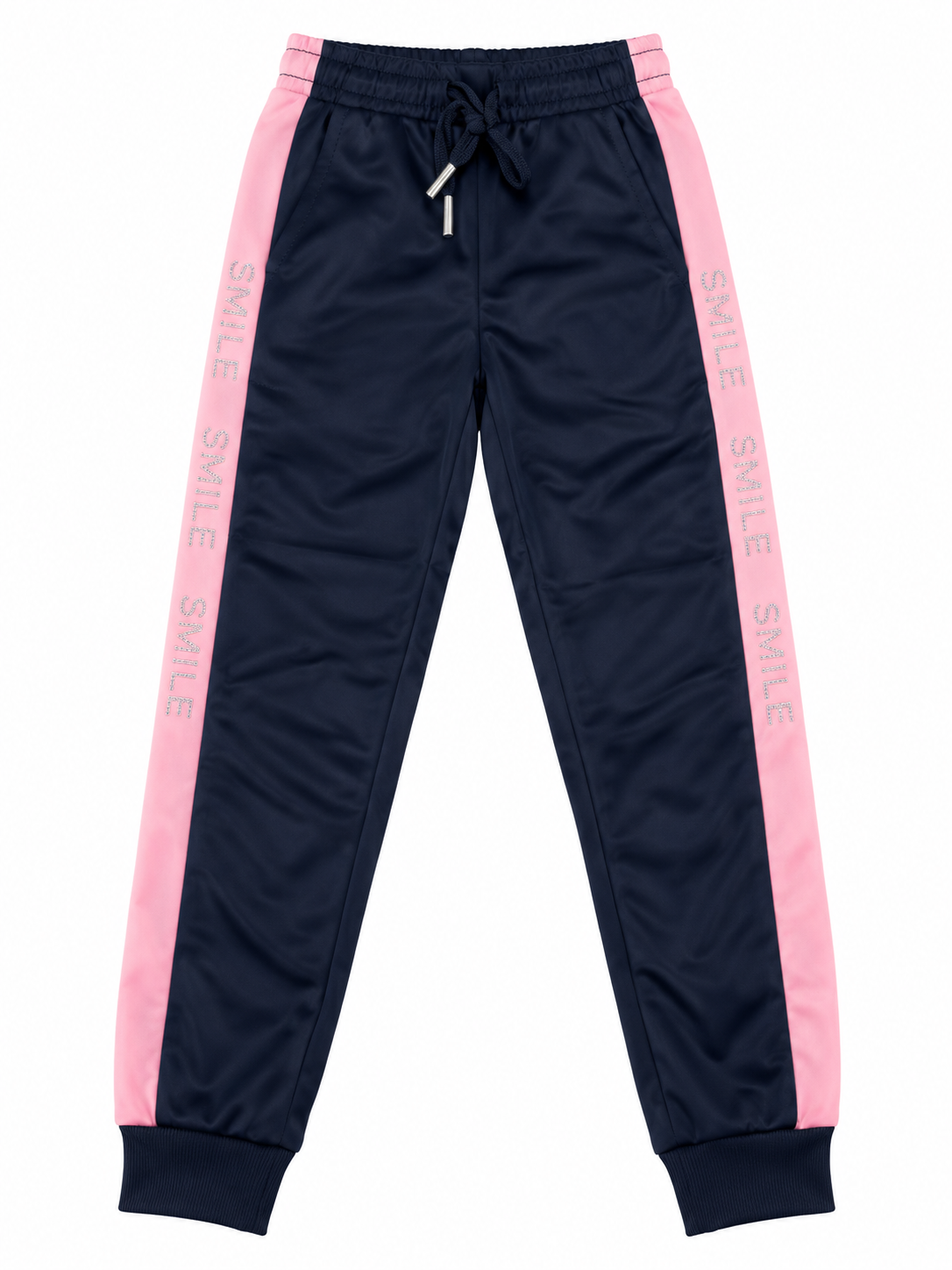 Set niña deportivo azul marino con detalles rosa “Smile”