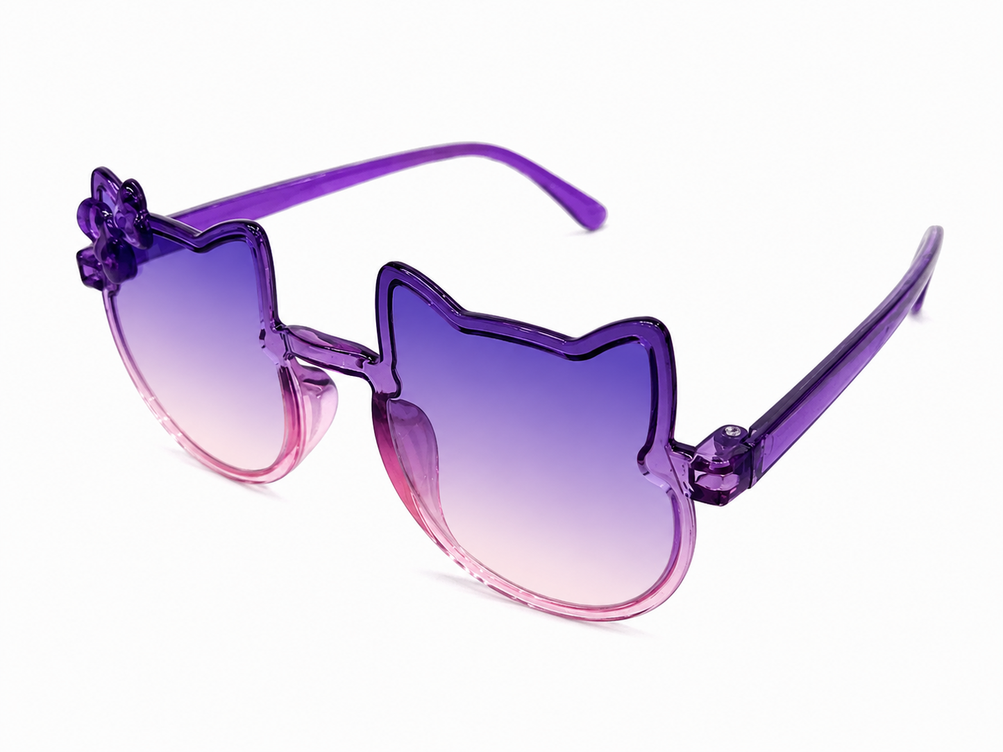 Lentes niña con diseño de gatito y flor
