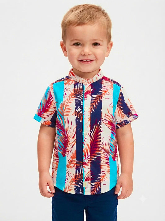 Camisa niño manga corta tropical