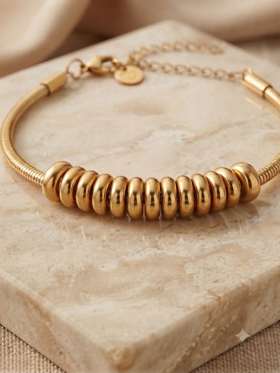 Pulsera Dama dorada diseño espiral