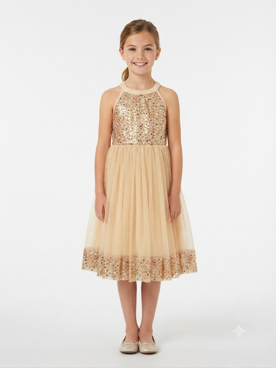 Vestido niña de fiesta con lentejuelas y tul – Elegancia para ocasiones especiales