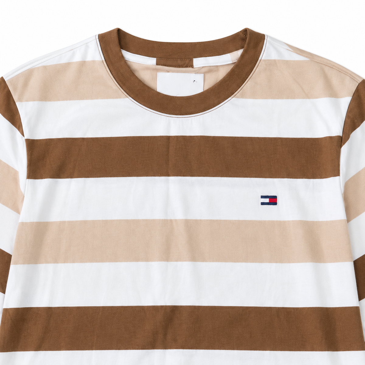 Playera niño manga larga- rayas café