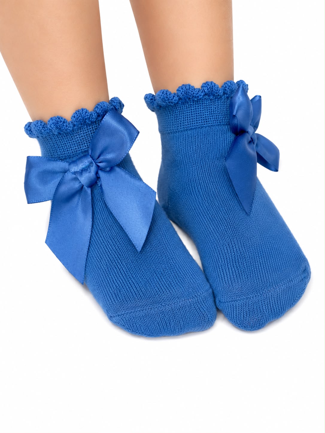 Calcetas niña azules con moño