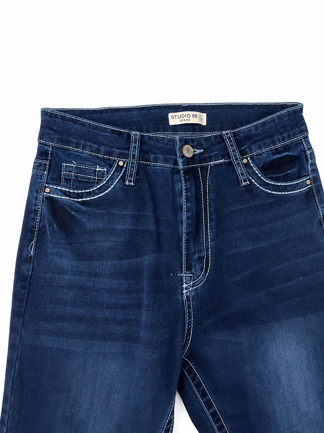 Pantalón dama mezclilla acampanado de tiro alto