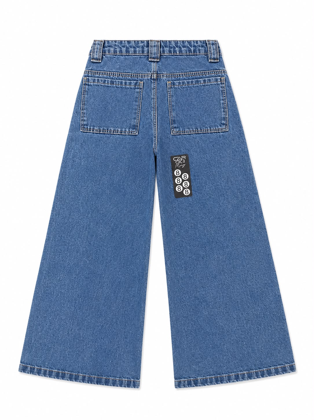 Pantalón niña cargo mezclilla tirantes decorativos