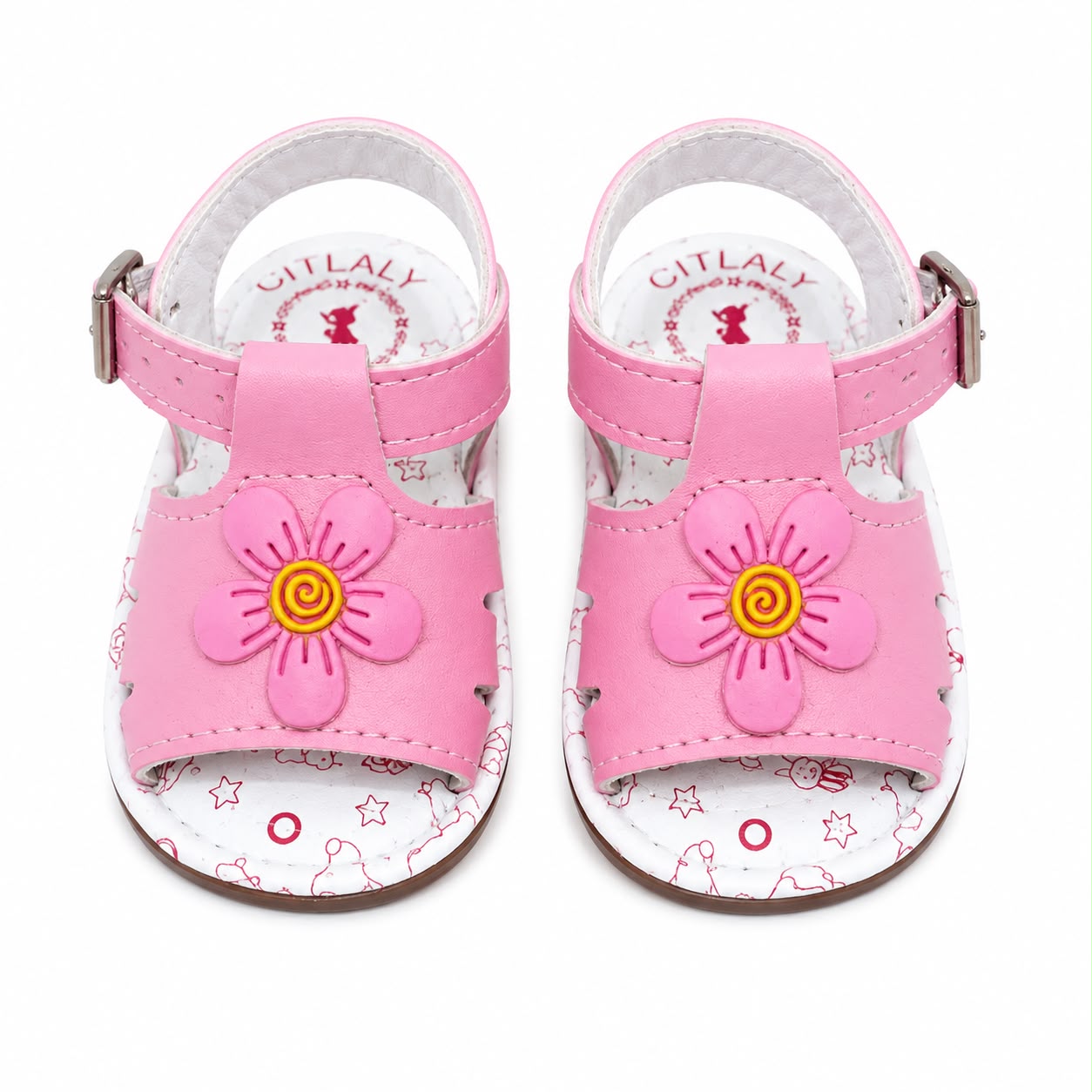 Huaraches niña OFERTA con flor rosa