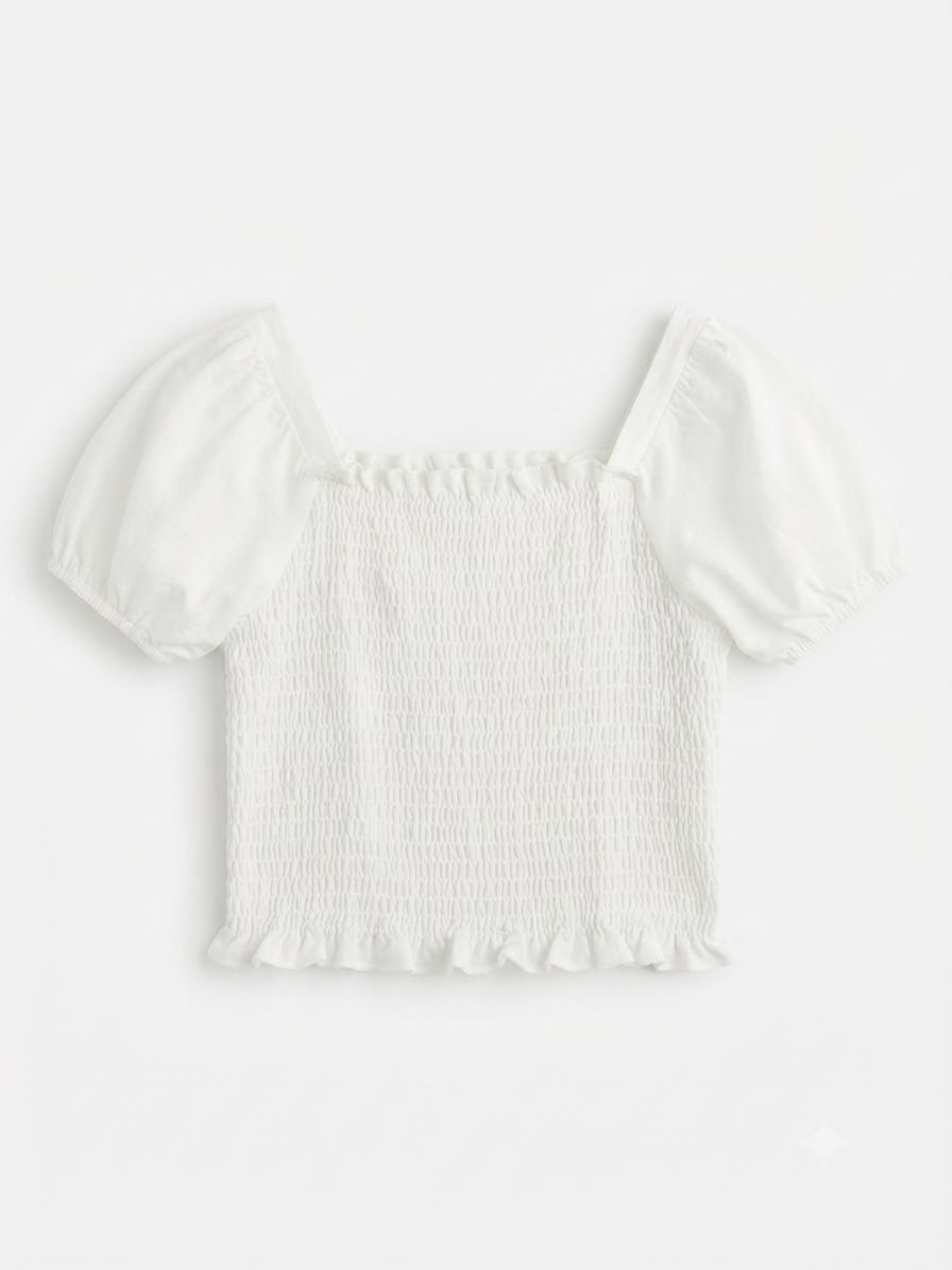Set niña blusa color beige short kaki