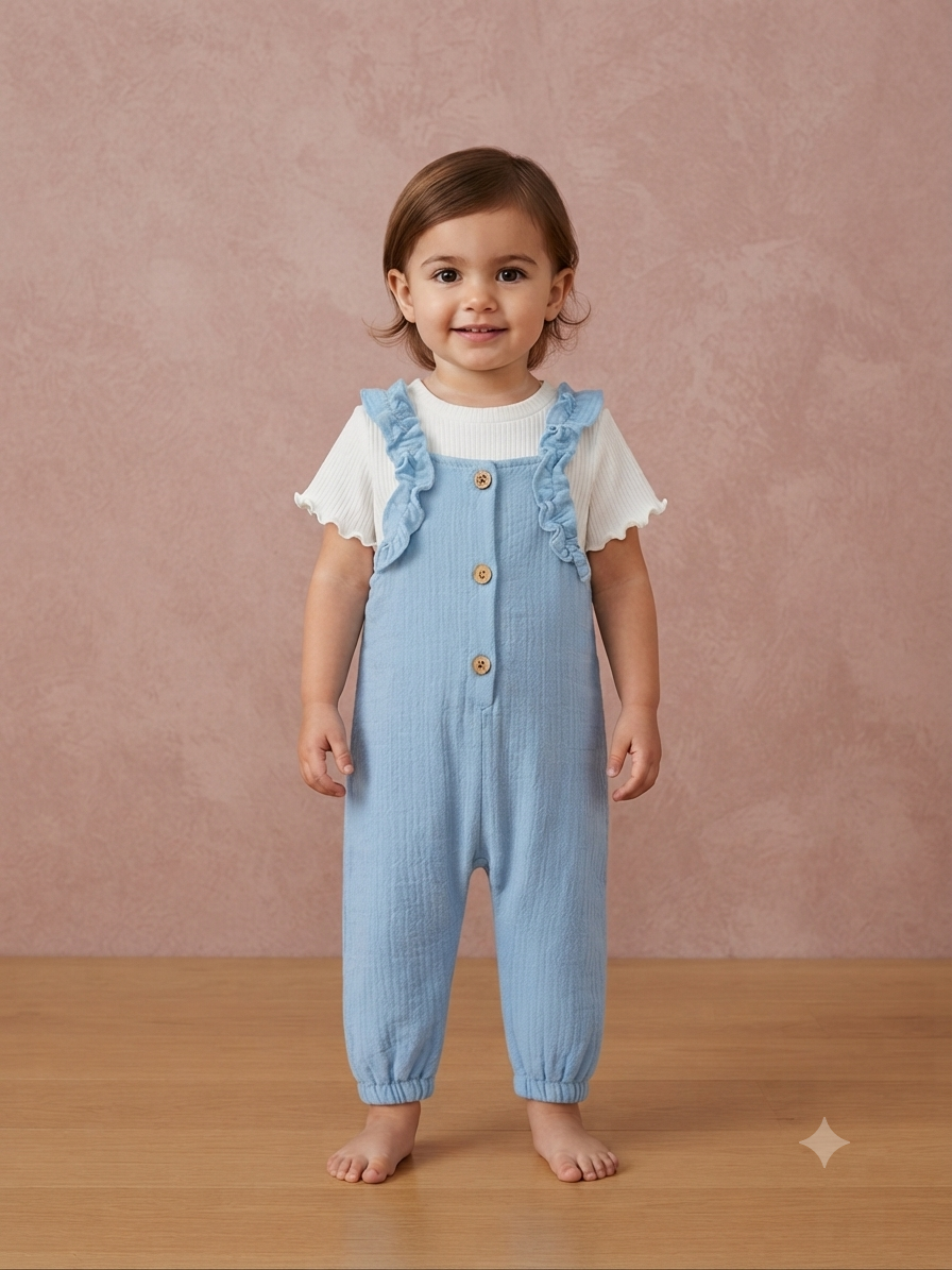 Set bebé meses azul cielo con playera