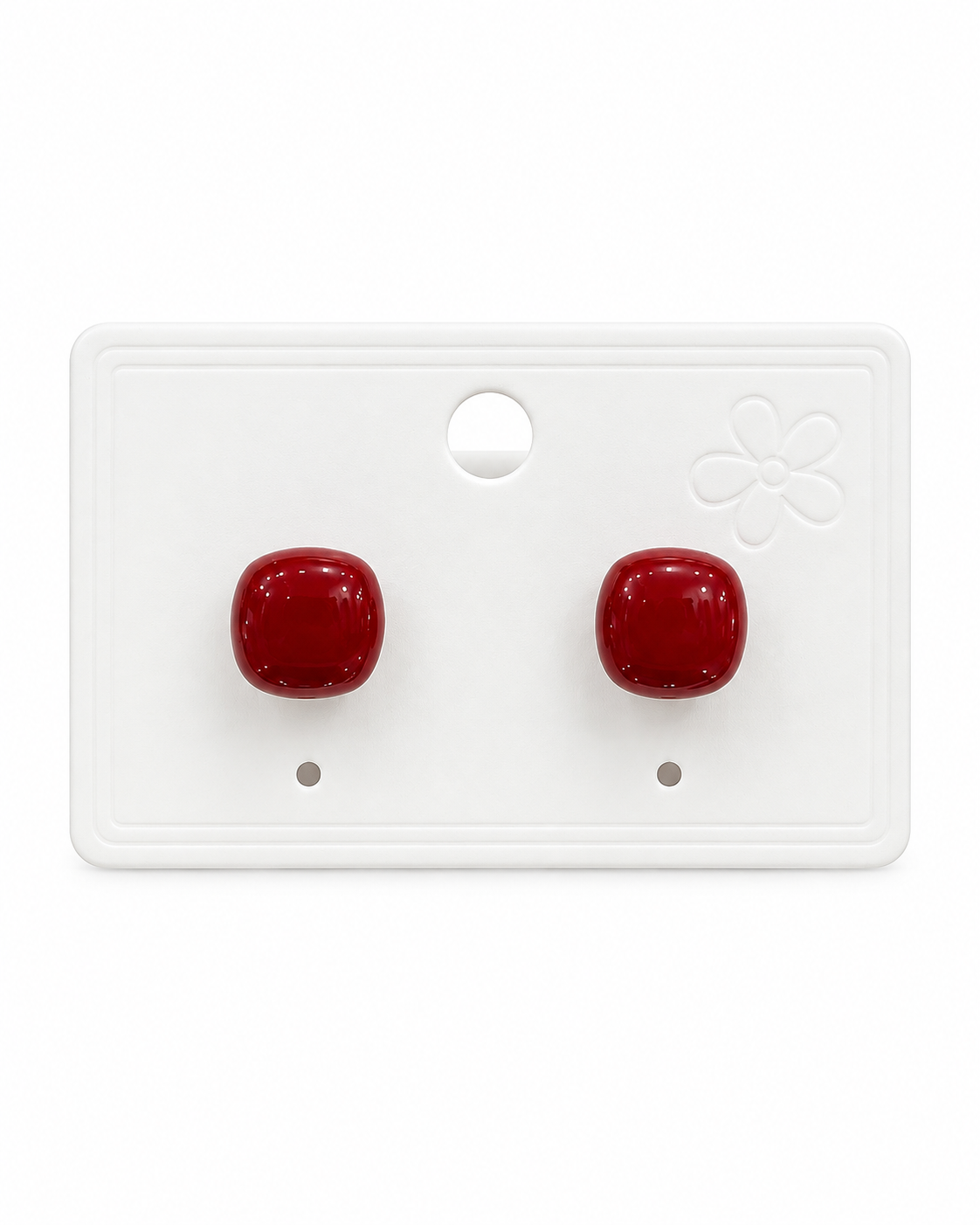 Aretes Dama rojos efecto cristal ✨