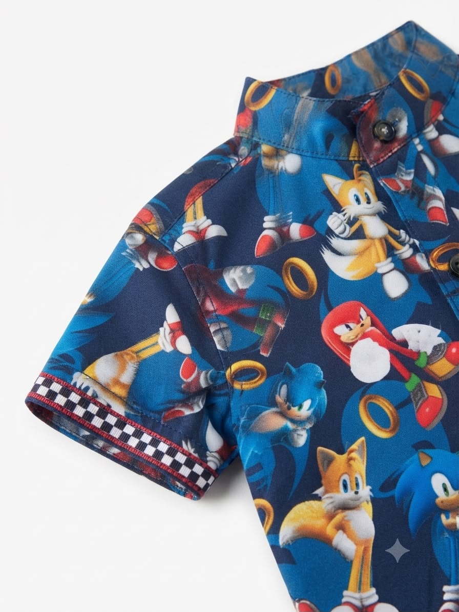 Camisa niño manga corta con estampado de S0nic™