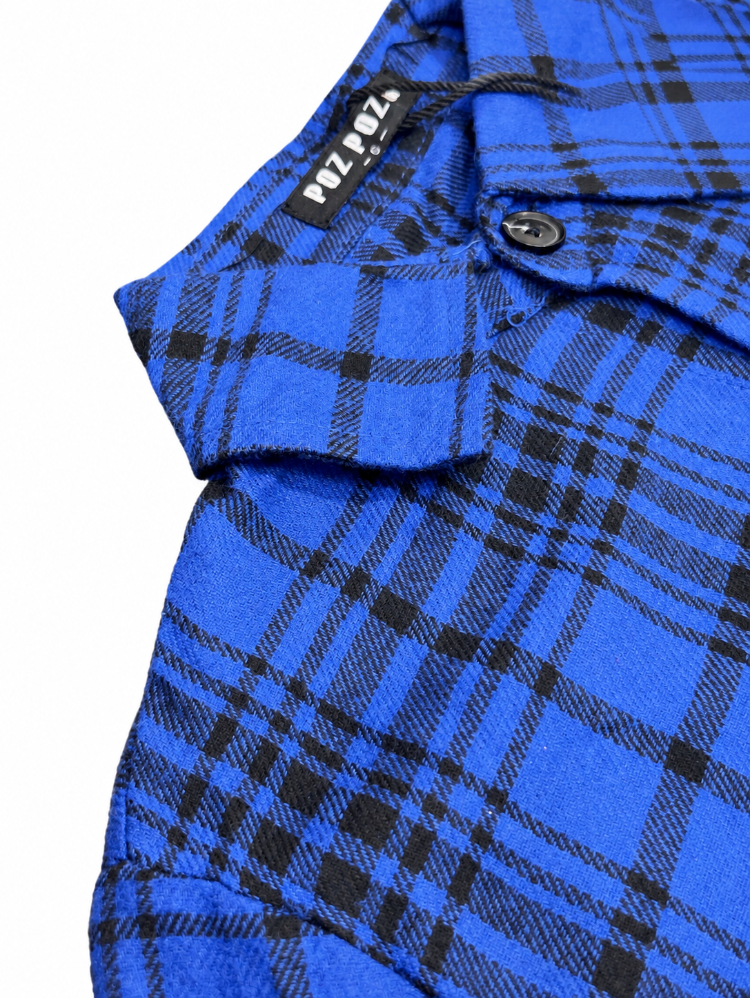 Camisa niño de manga larga a cuadros azul con negro
