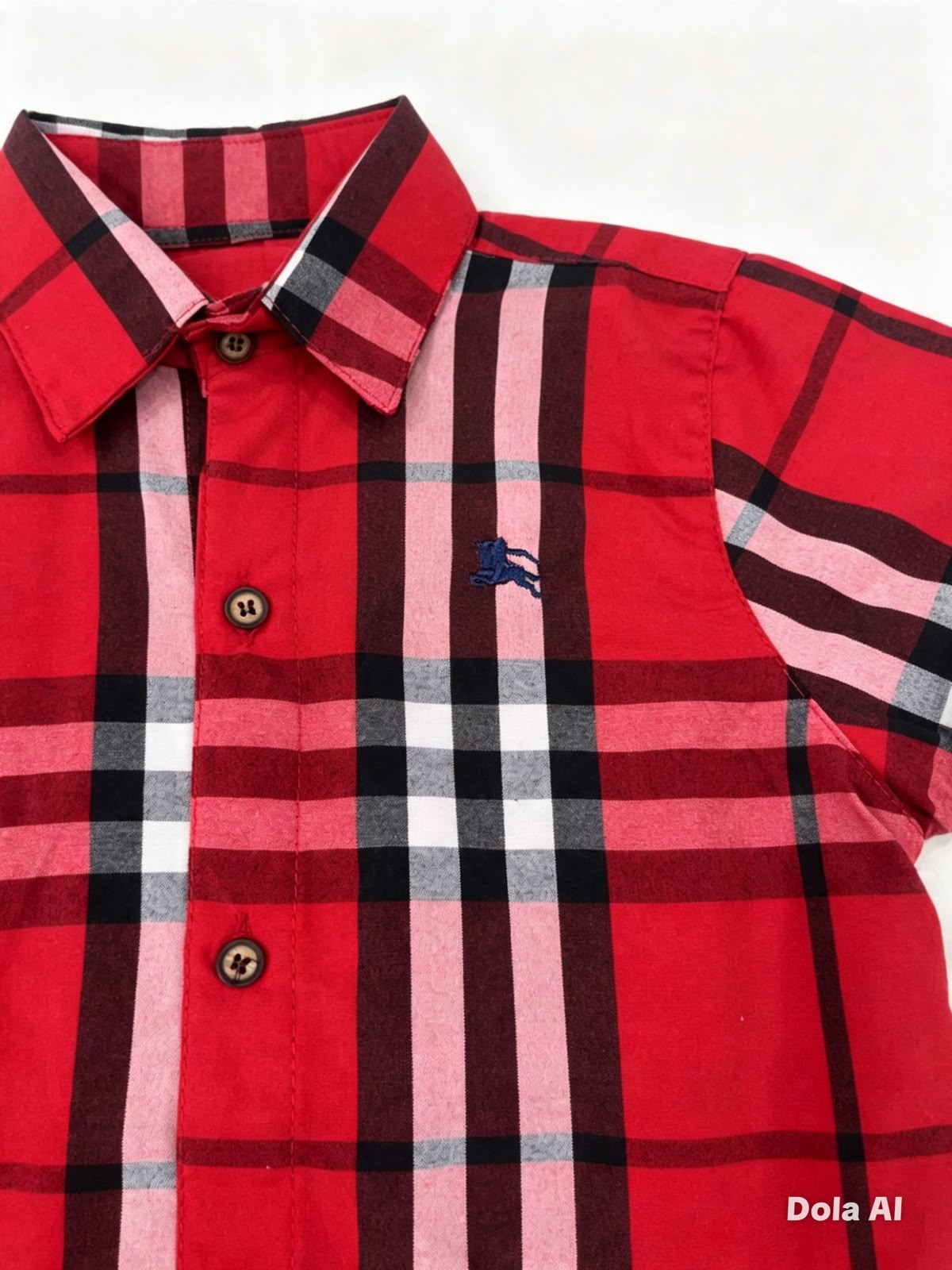 Camisa niño manga corta de cuadros