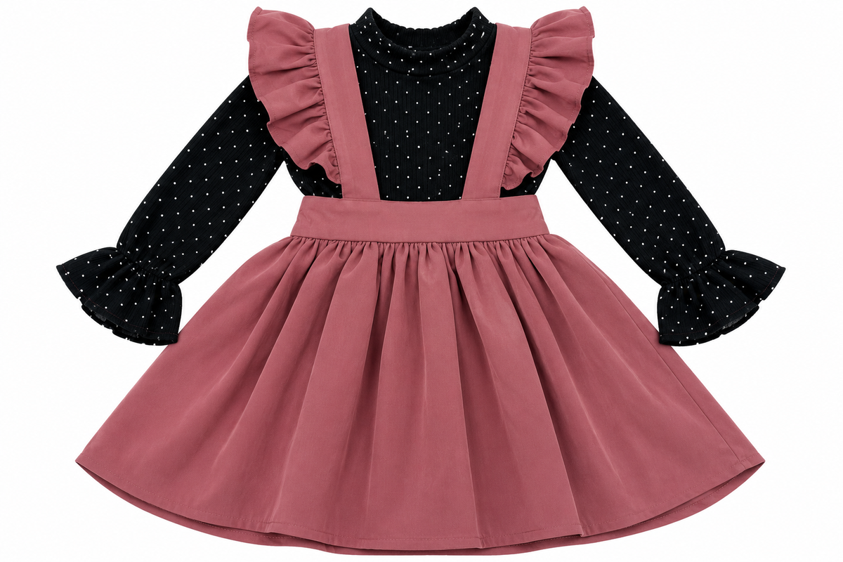 Vestido niña con tirantes de olanes