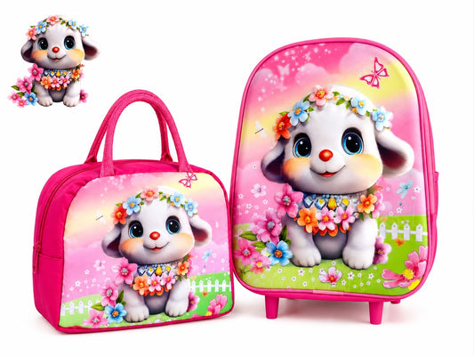 Set Mochila con Lonchera perrito floral