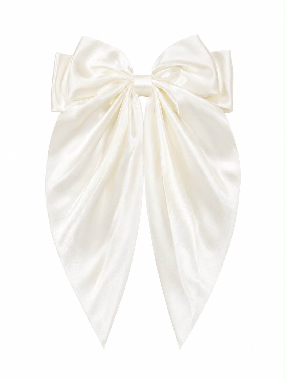 Moño niña satinado blanco elegante