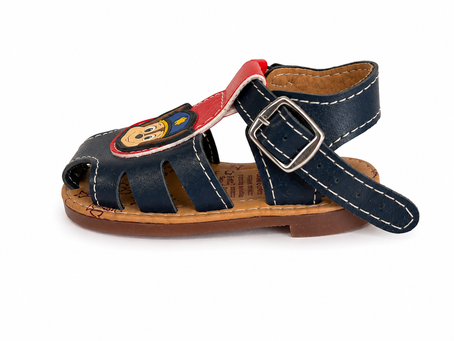 Huaraches niño OFERTA – azul marino y rojo con perrito policía 🐶🚓❤️