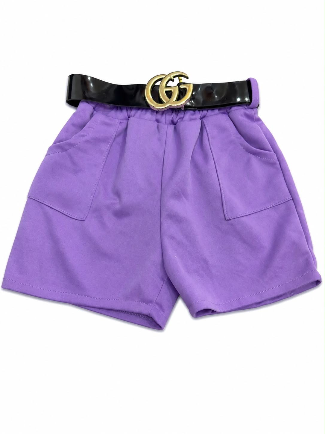 Short niña vestir color lila cinturón