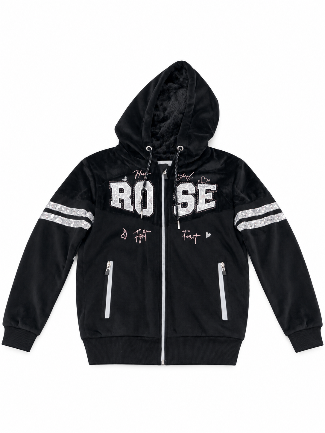 Set niña deportivo negro con detalles brillantes “ROSE”