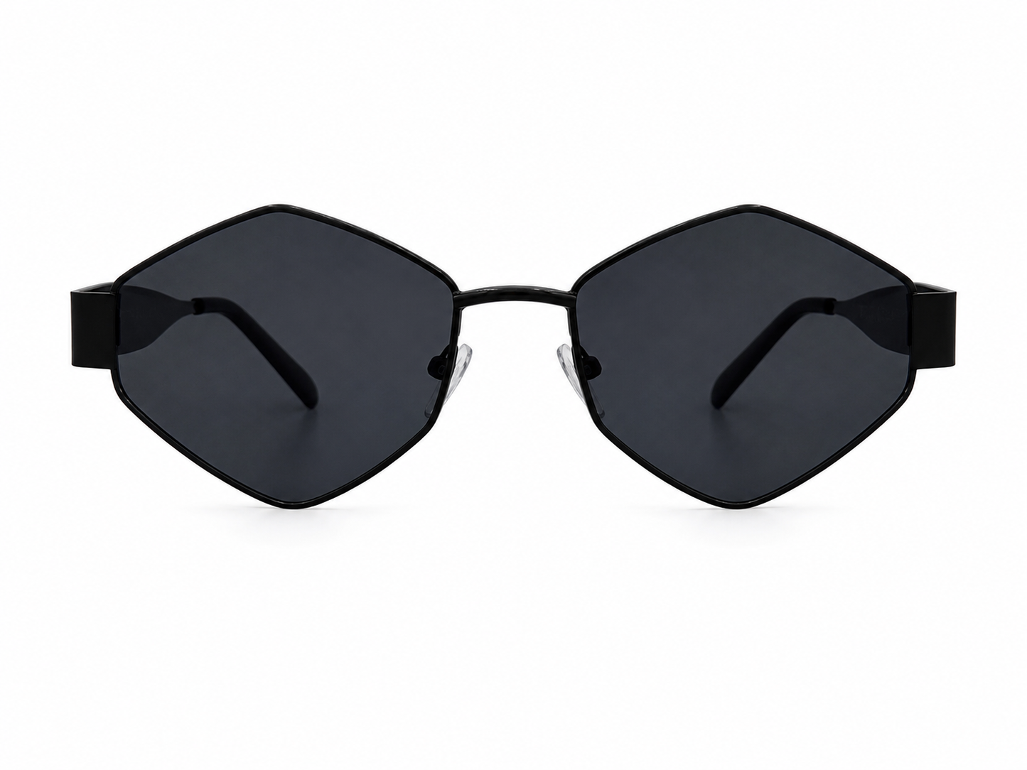 Lentes dama de sol octagonales negros modernos