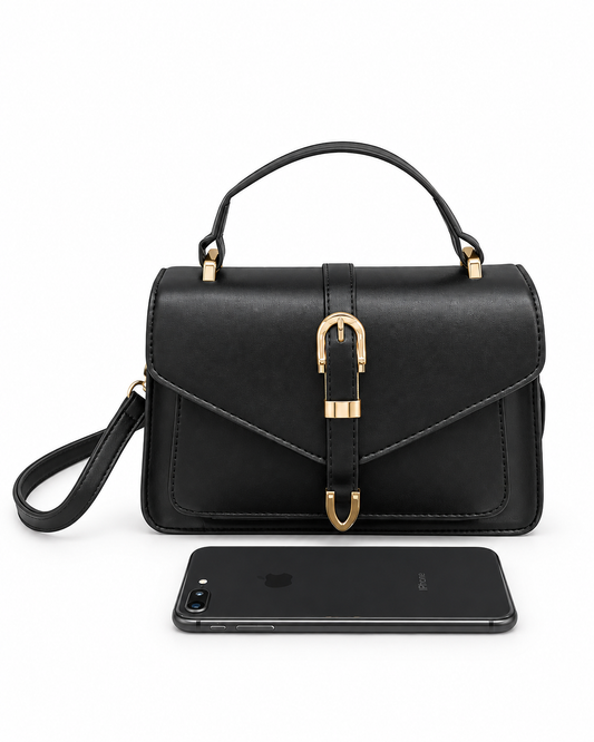 Bolsa dama elegante con asa y correa larga
