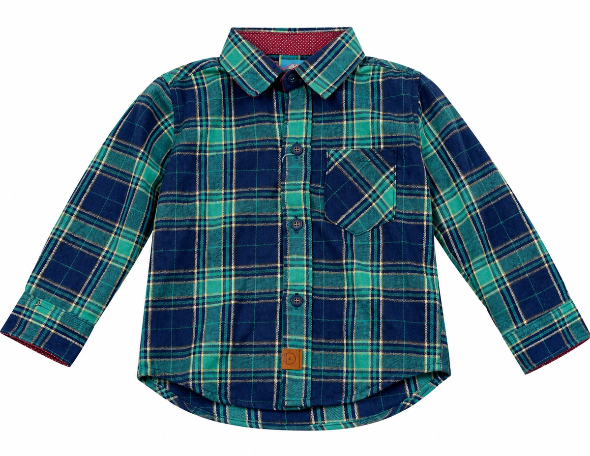 Camisa niño a cuadros con estilo moderno 💙✨