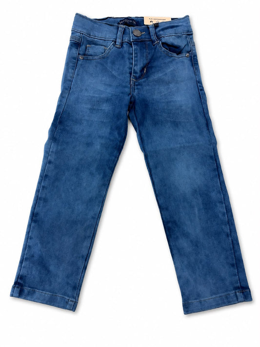 Pantalón niño mezclilla azul con efecto deslavado