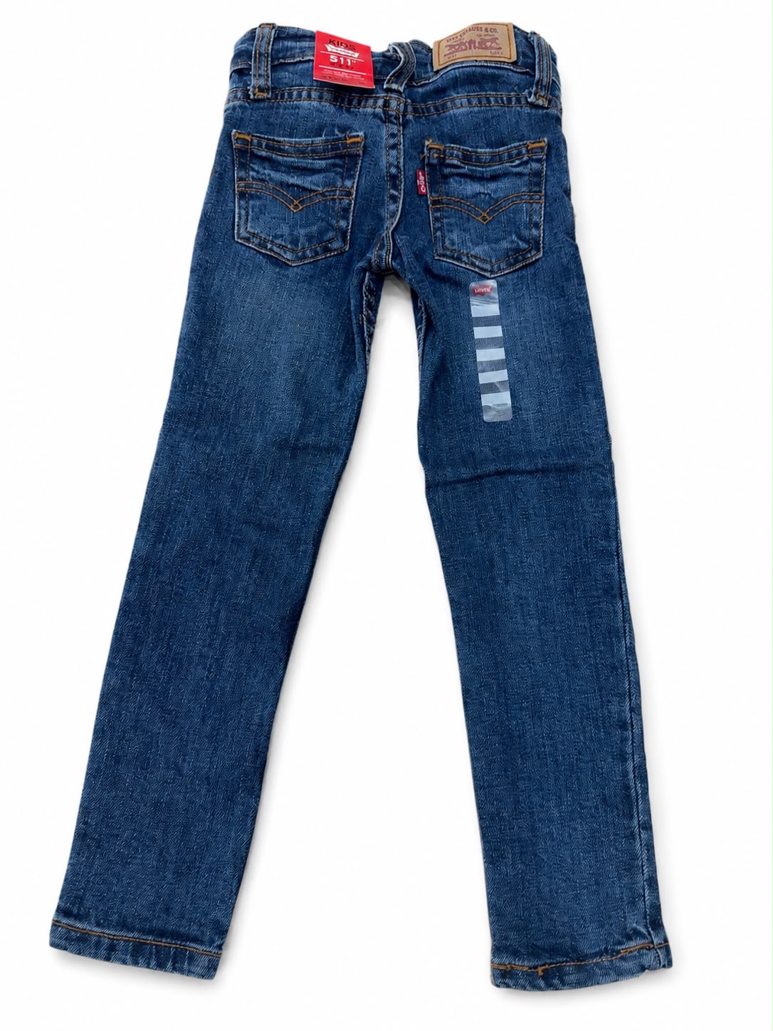 Pantalón niño mezclilla azul oscuro de corte recto