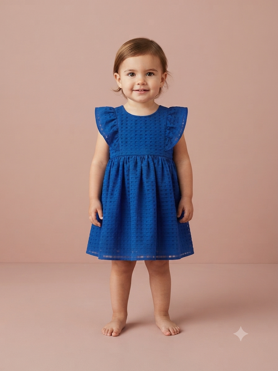 Vestido niña meses azul rey