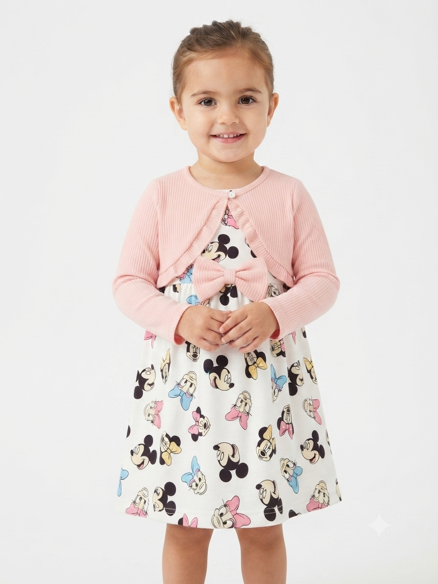 Vestido niña con bolero estampado de ratoncitos