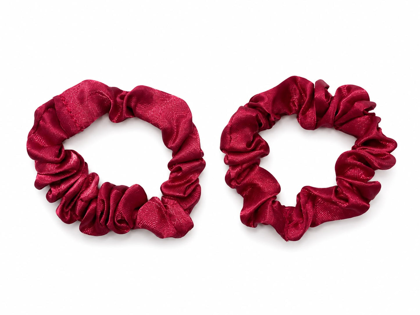Set Liga cabello accesorio satinada color vino – 2 piezas