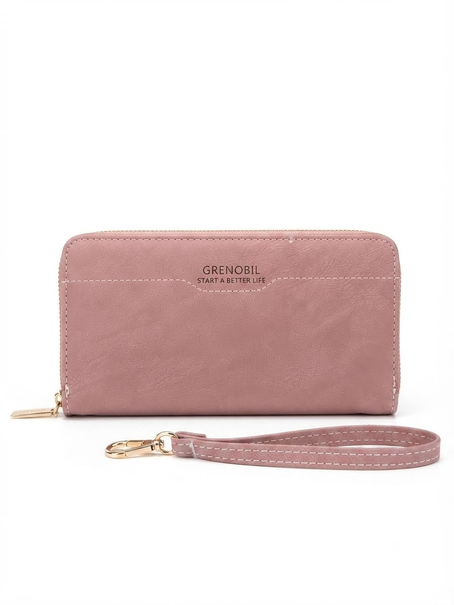 Cartera Dama tipo Wallet palo de rosa