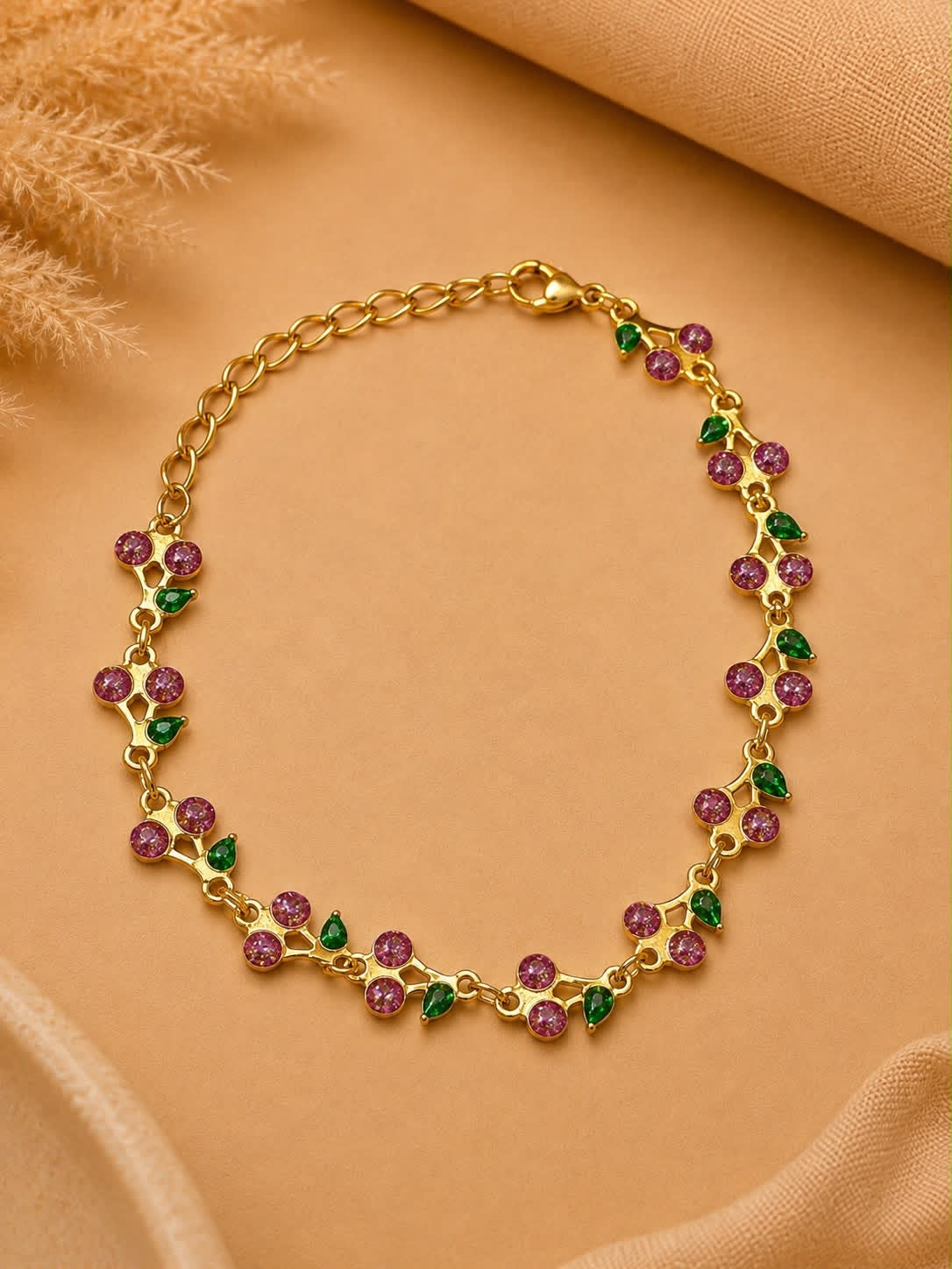 Pulsera Dama cerezas con pedrería
