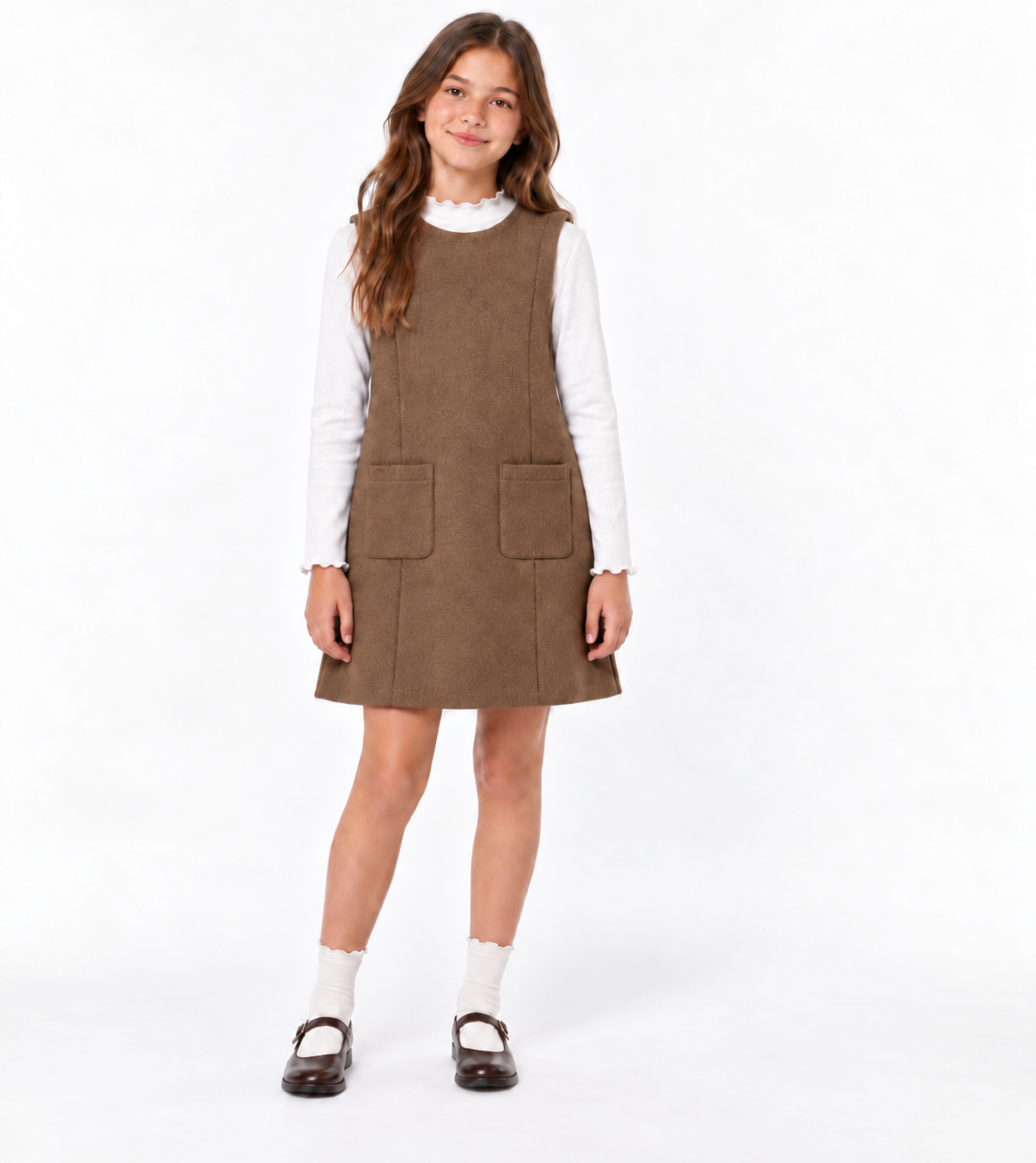 Set niña vestido con blusa manga larga