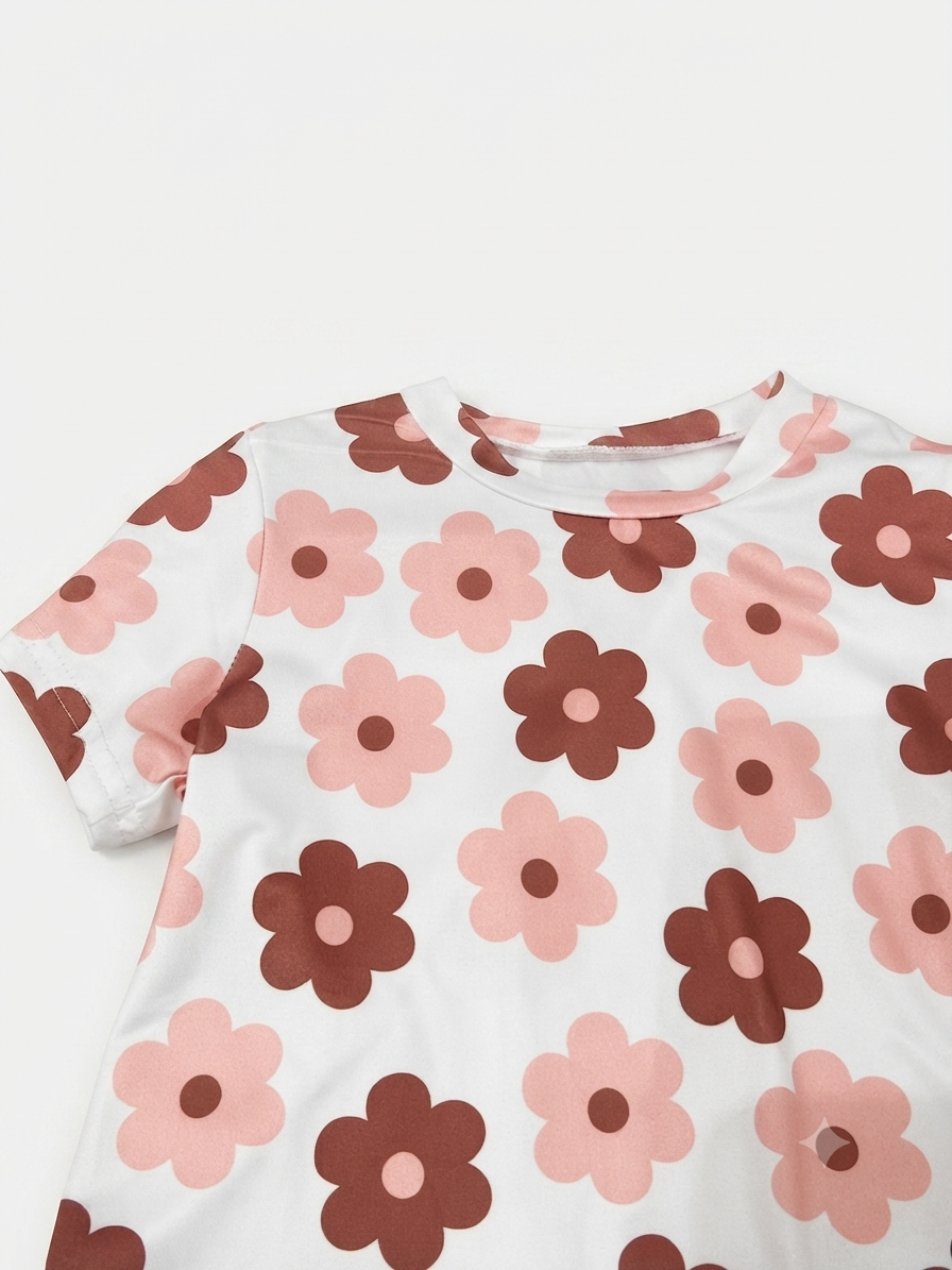 Blusa niña floral tonos cafés