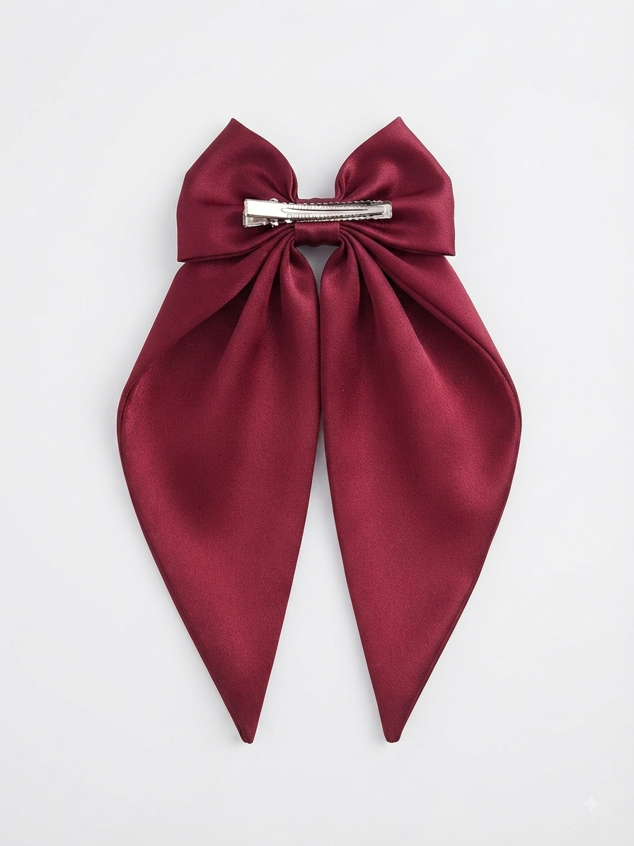 Moño Coquette Niña - Lazo Tinto Sofisticado Estilo Pañuelo