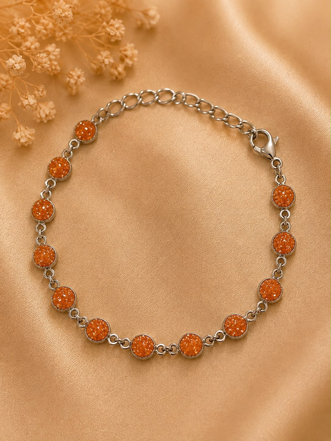 Pulsera Dama piedras naranja 🍊 🧡