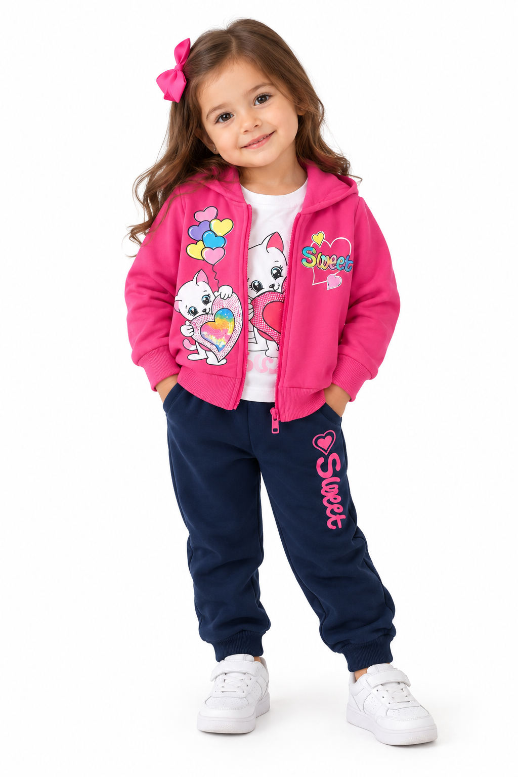 Set niña de 3 piezas con diseño de gatita 🩷