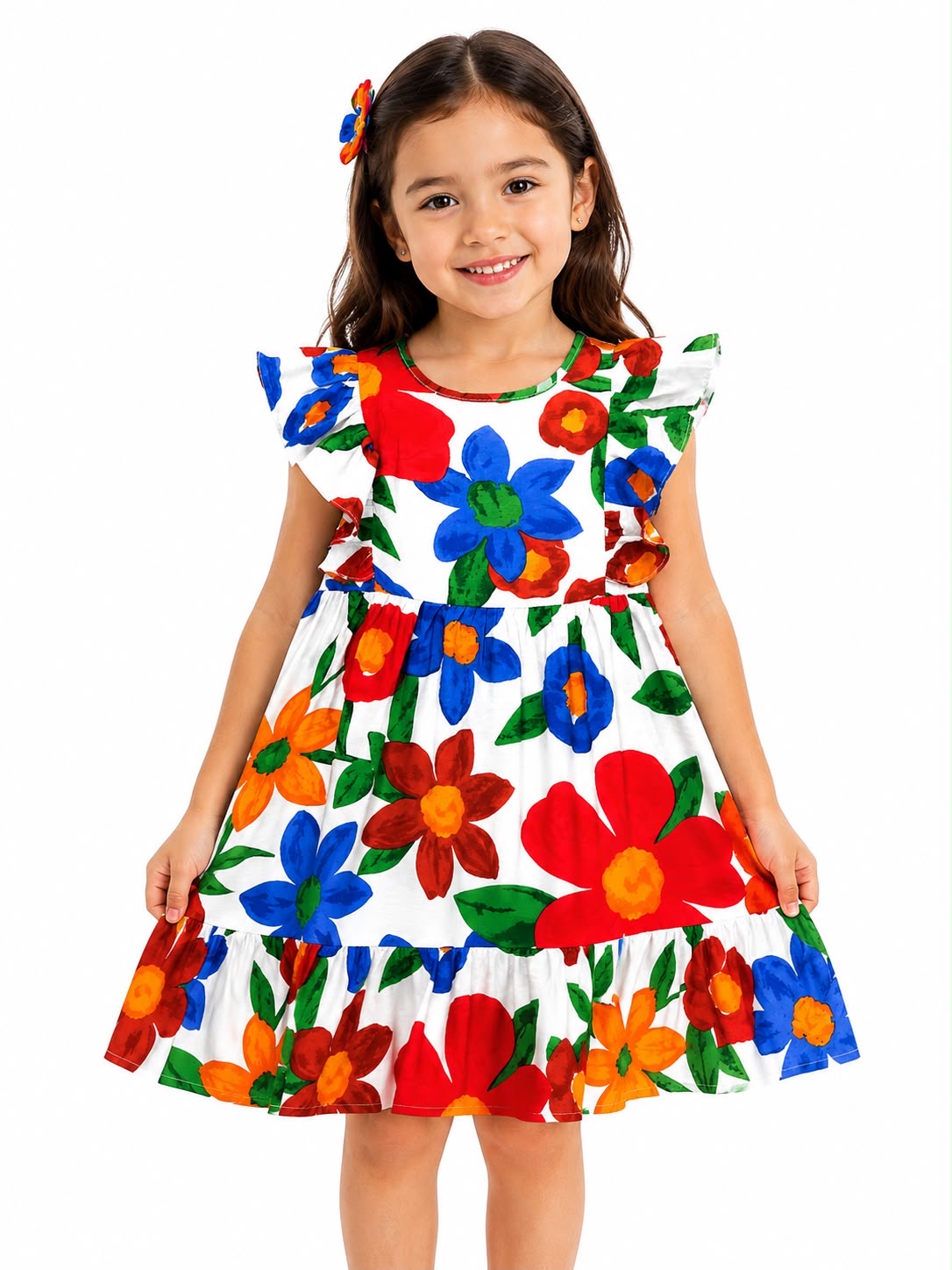 Vestido niña floral multicolor Olanes
