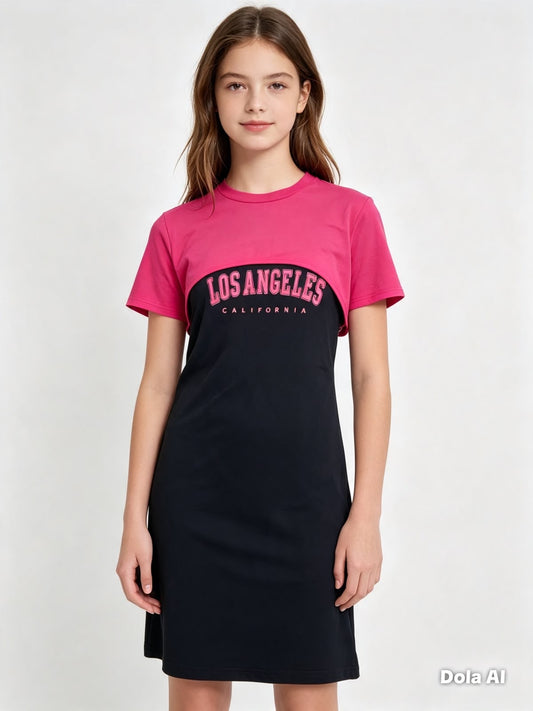 Vestido niña casual estampado Los Ángeles