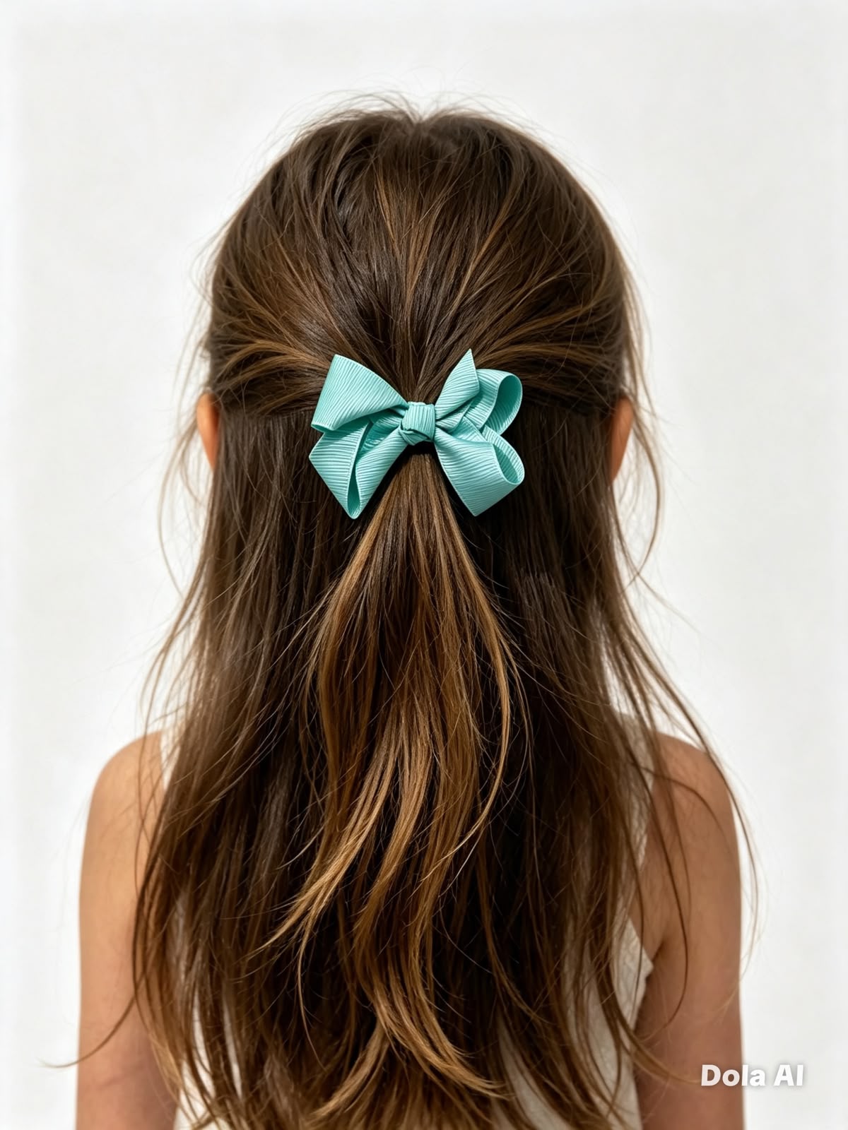 Moño chico niña azul menta