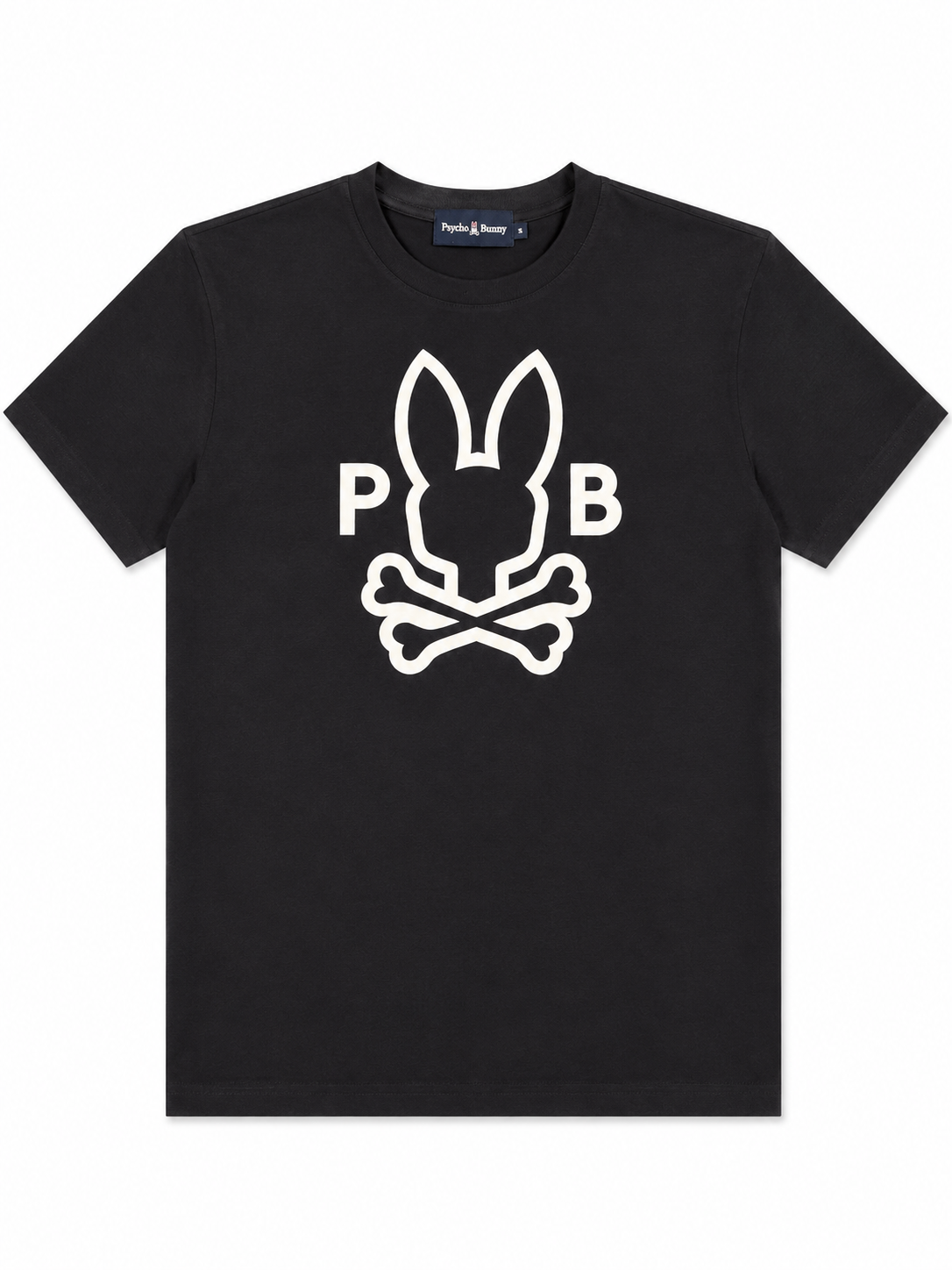 Playera caballero negra cuello redondo  PSYCH@ BUNNY