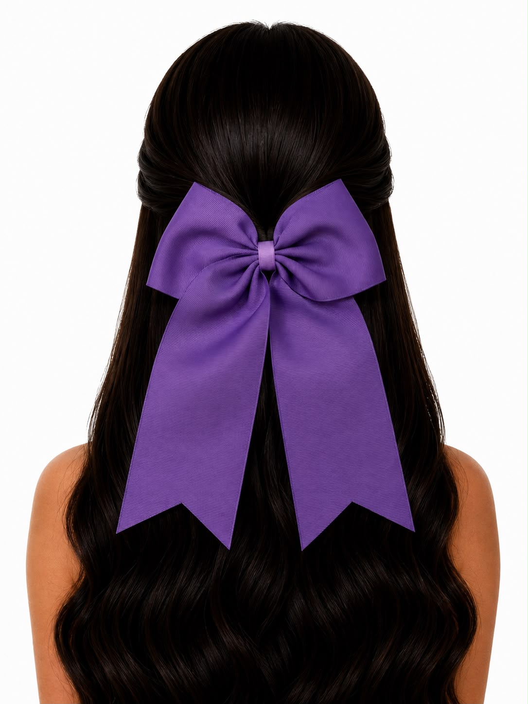 Moño niña morado con tirantes largos 🎀💜
