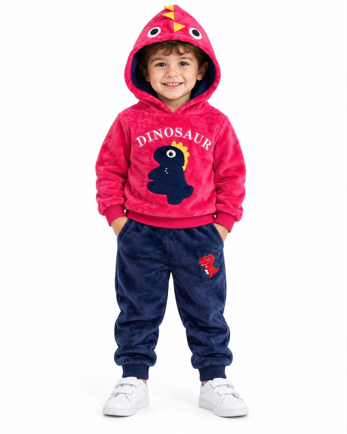 Set niño dinosaurio con capucha