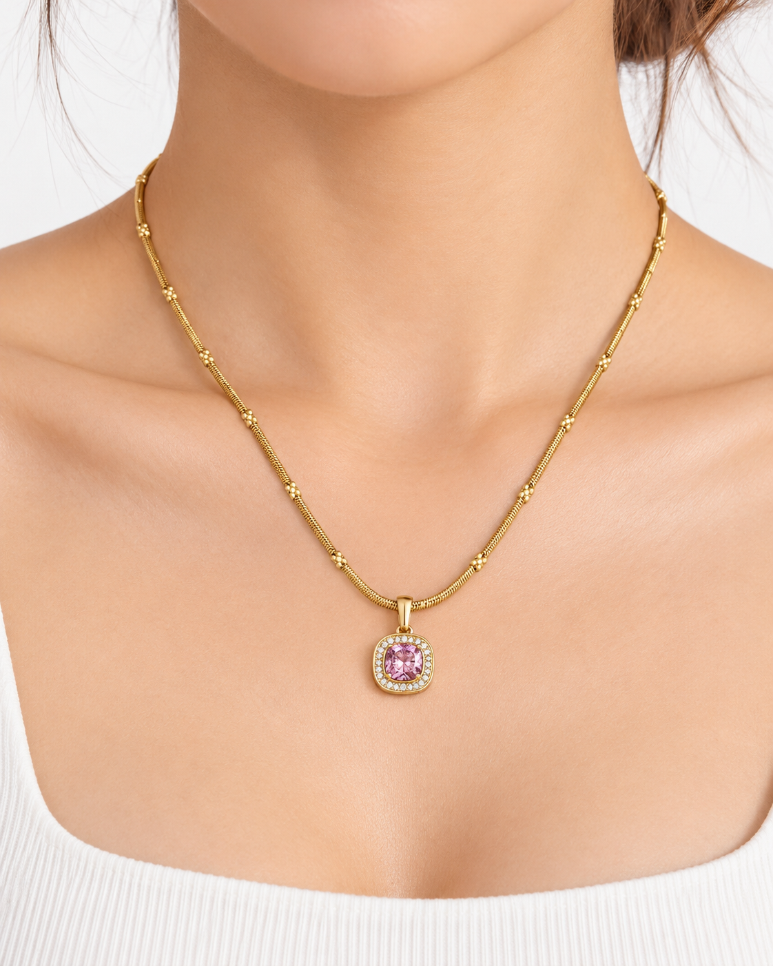 Collar dama dije cuadrado