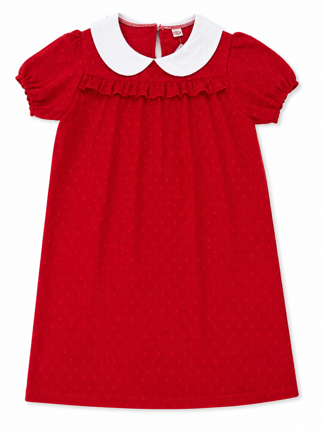 Vestido niña rojo con cuello Peter Pan