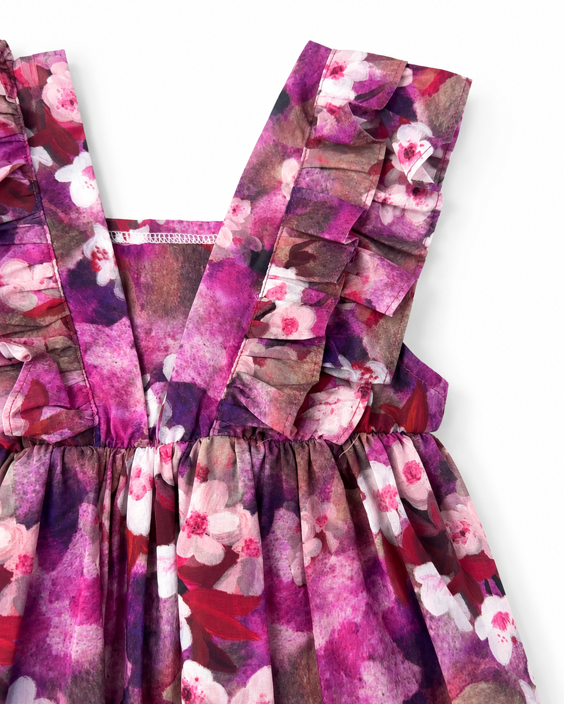 Vestido niña meses floral con olanes